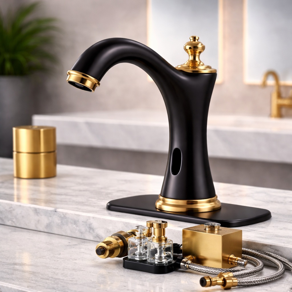 Fontana commercial widespread automatic touchless bathroom sensor faucet
